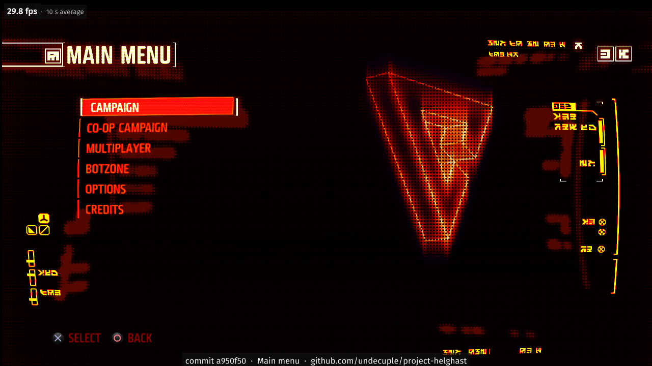 Main menu, drawn by the port's Direct3D 12 renderer