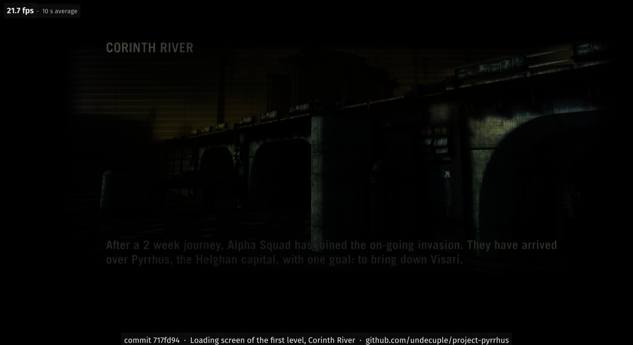 A scripted pad run from the main menu to the first level's loading screen